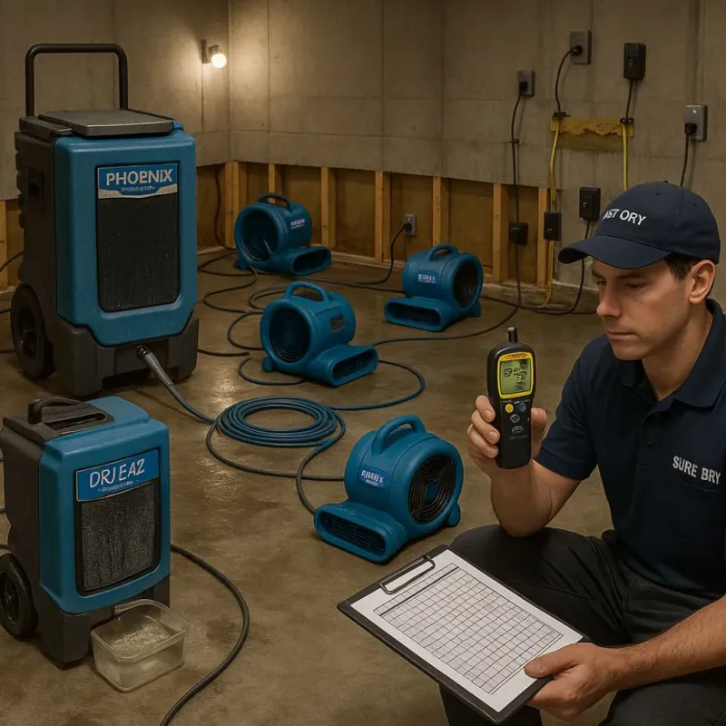 Structural Drying and Dehumidification process in Tumwater, WA